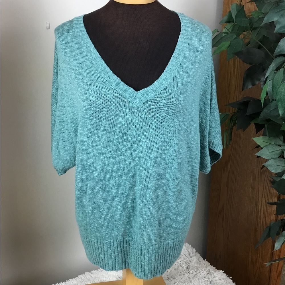 SONOMA Large short sleeve v neck sweater green